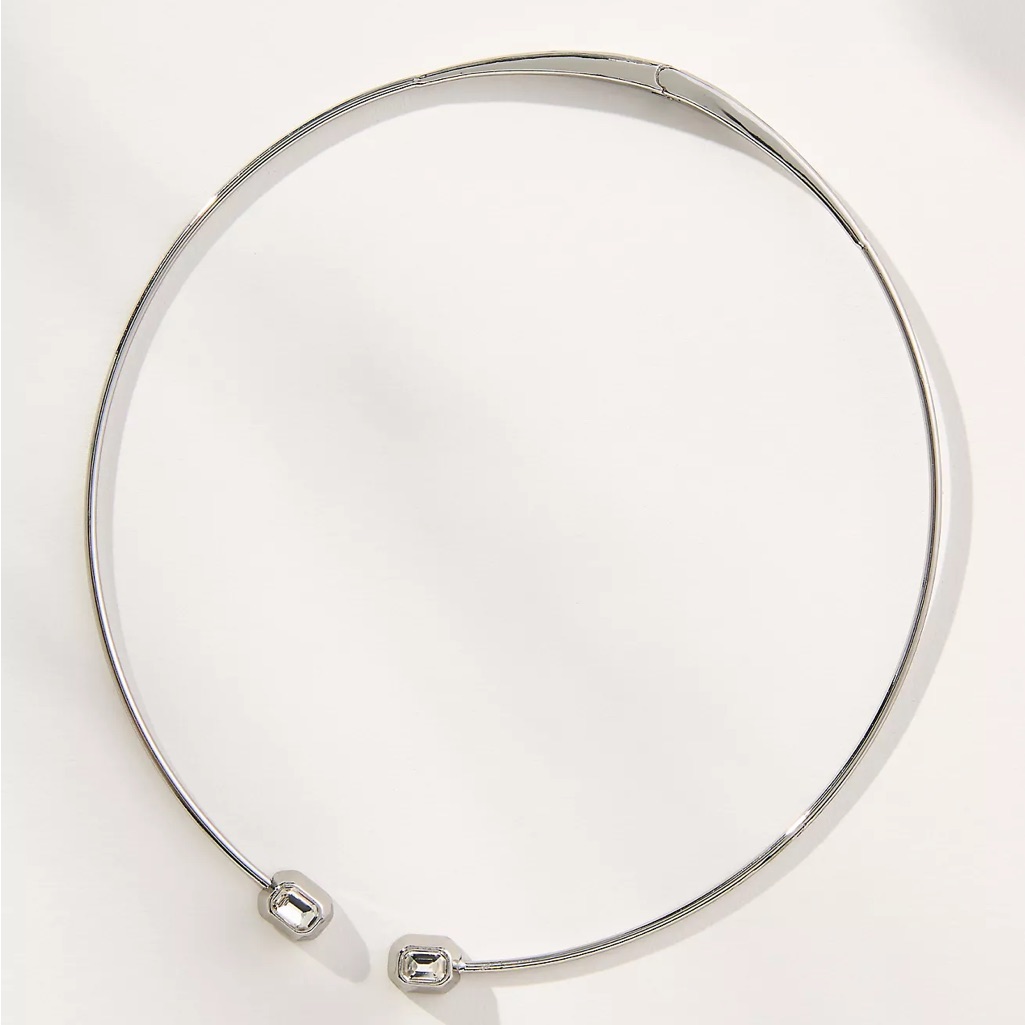 Anthropologie Crystal Collar Necklace Style No. 96652292 Silver